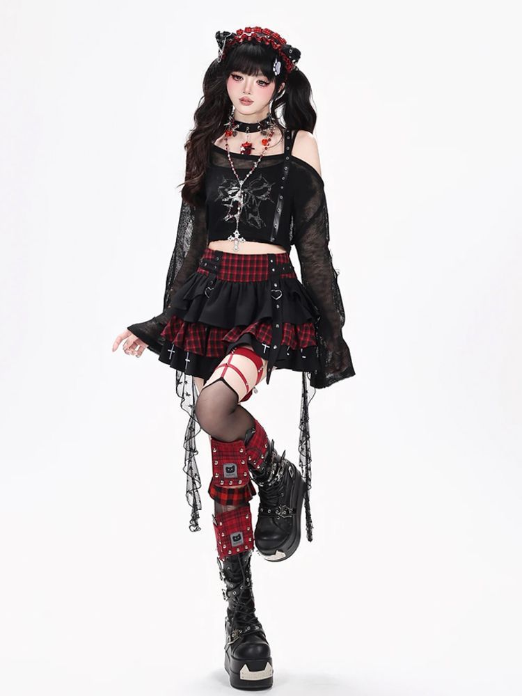 Y2K Punk Gotik Kawaii 3 Parça  - Elastic Lace Trim incelemesi ve fiyatı