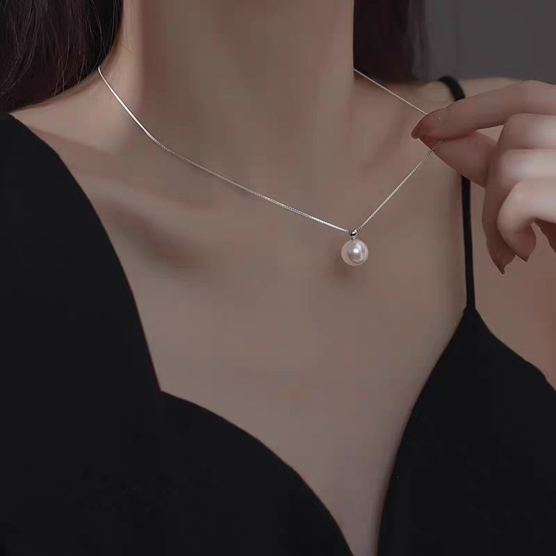 925 Ayar Gümüş 8mm İnci Kolye  - Pearl Trim Chain incelemesi ve fiyatı