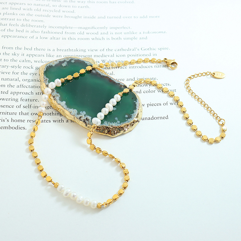 Sıcak Satış Trendy Düz Altın B - Pearl Trim Chain incelemesi ve fiyatı